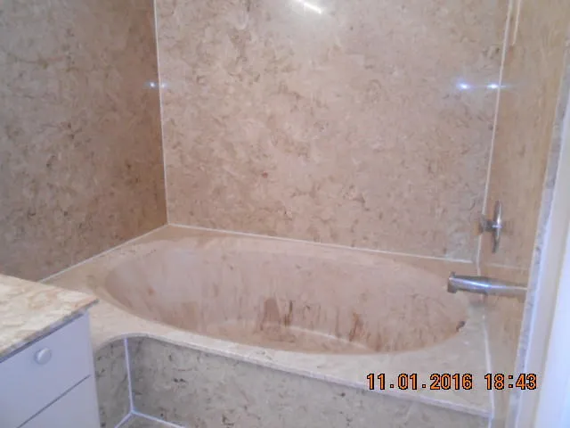 a view of a bathtub in bathroom