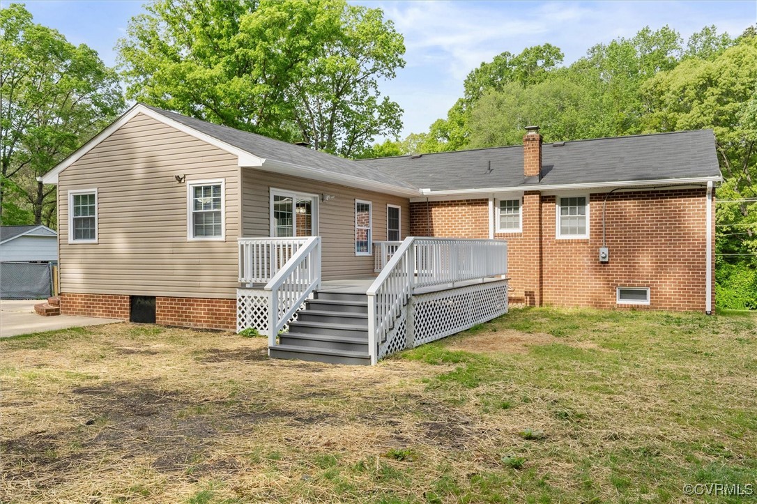 3425 Newbys Bridge Road Chesterfield, VA 23832 - Photo 37 of 49 Rear view of property featuring a wooden deck, a c