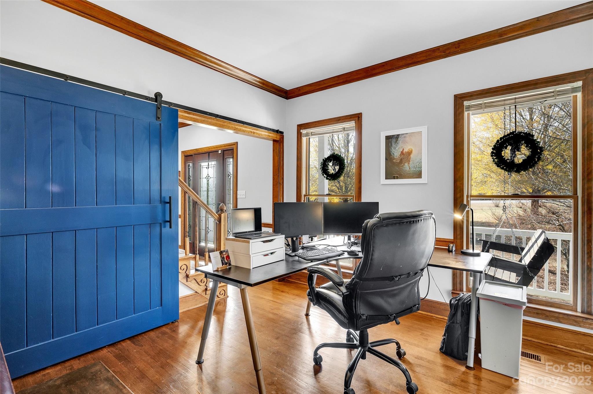 700 West Zion Church Road Shelby, NC 28150 - Photo 9 of 45 a workspace with furniture and wooden floor