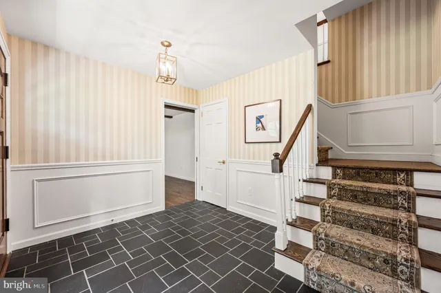 a view of an entryway with a window