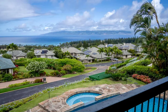 an aerial view of a garden
