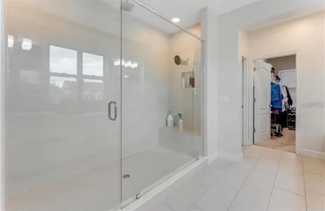 a bathroom with a shower
