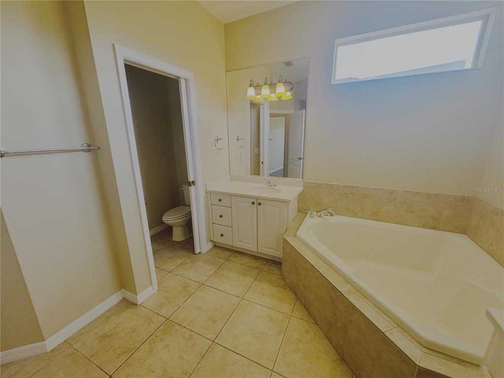 4940 Southwest 63rd Loop Ocala, FL 34474 - Photo 15 of 45 a bathroom with a tub a sink and a mirror