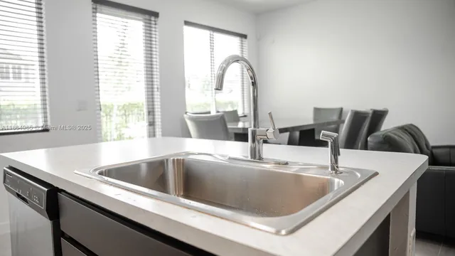 a close view of sink and tap