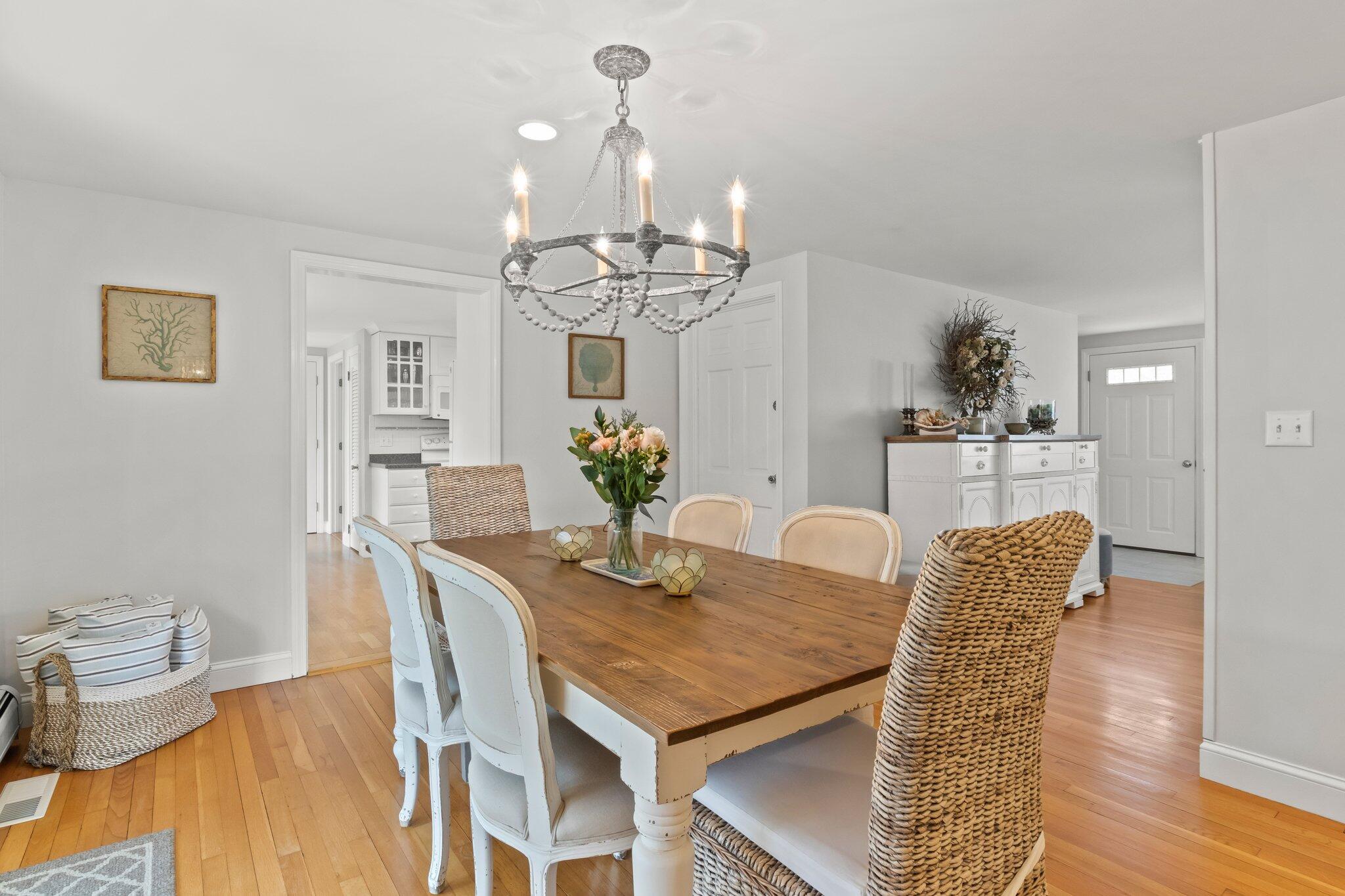 29 Jesse Eldredge Road Harwich, MA 02645 - Photo 25 of 56 a view of a dining room with furniture and wooden floor