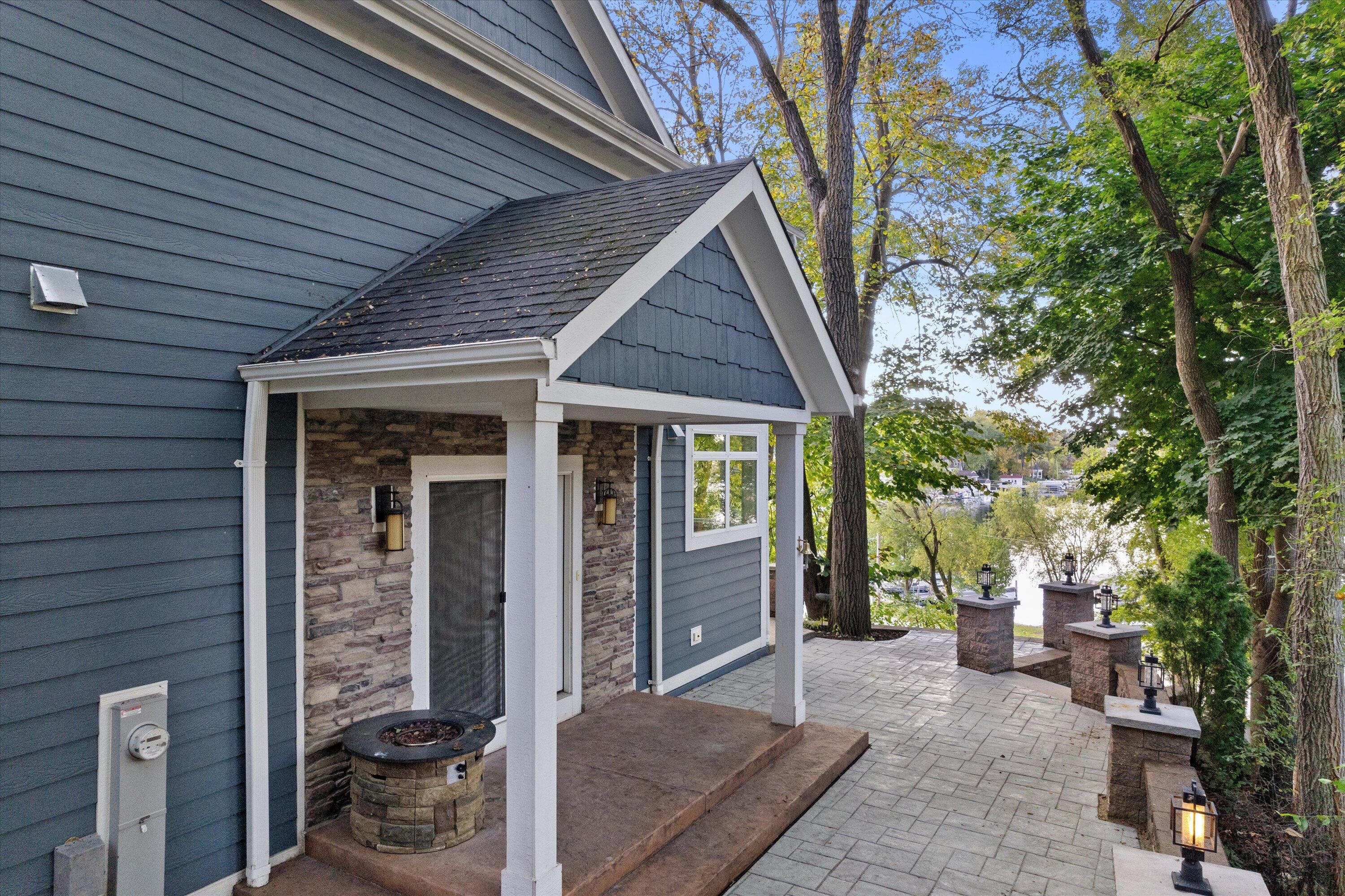 N9254 East Shore Road East Troy, WI 53120 - Photo 30 of 42 30-Stunning Stamped Patio w_ Pillars