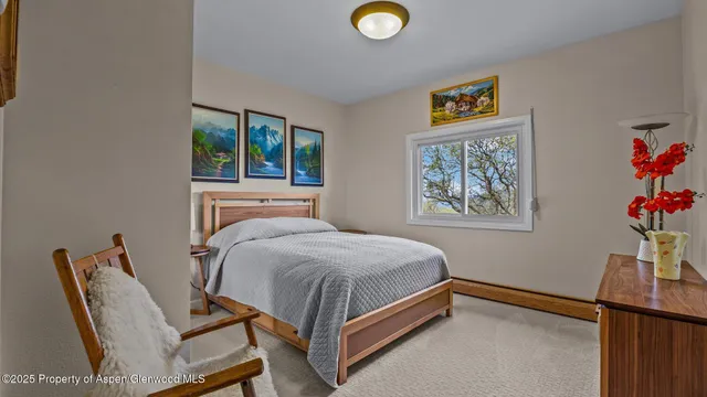 a view of a backyard of a house with a mountain