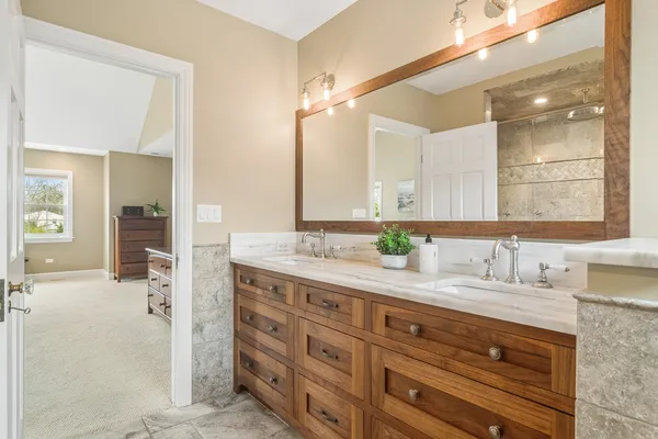 a bathroom with a shower