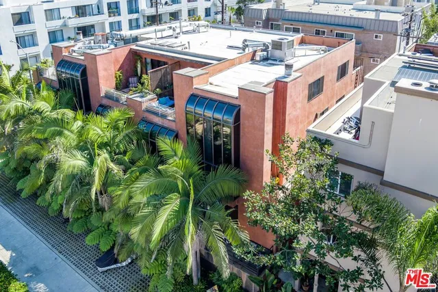a view of a patio with chairs and a potted plant