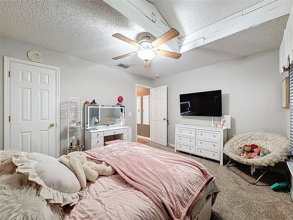 5407 Treig Lane Wesley Chapel, FL 33545 - Photo 30 of 70 a bedroom with a bed and a flat screen tv