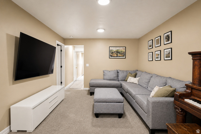 204 Lyman Lane Bountiful, UT 84010 - Photo 18 of 28 Carpeted room with recessed lighting and neutral wall tones