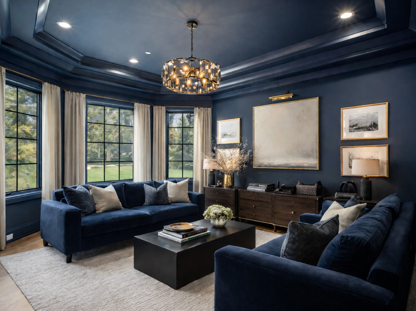 1851 Oakwood Road Northbrook, IL 60062 - Photo 2 of 15 a living room with furniture flat screen tv and a large window