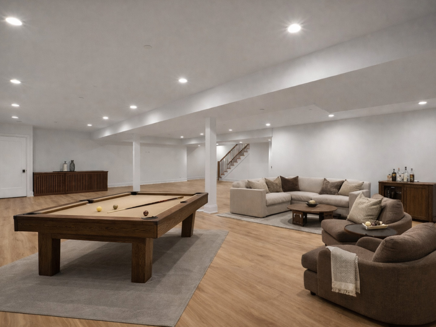 1851 Oakwood Road Northbrook, IL 60062 - Photo 13 of 15 a living room with furniture pool table and a wooden floor