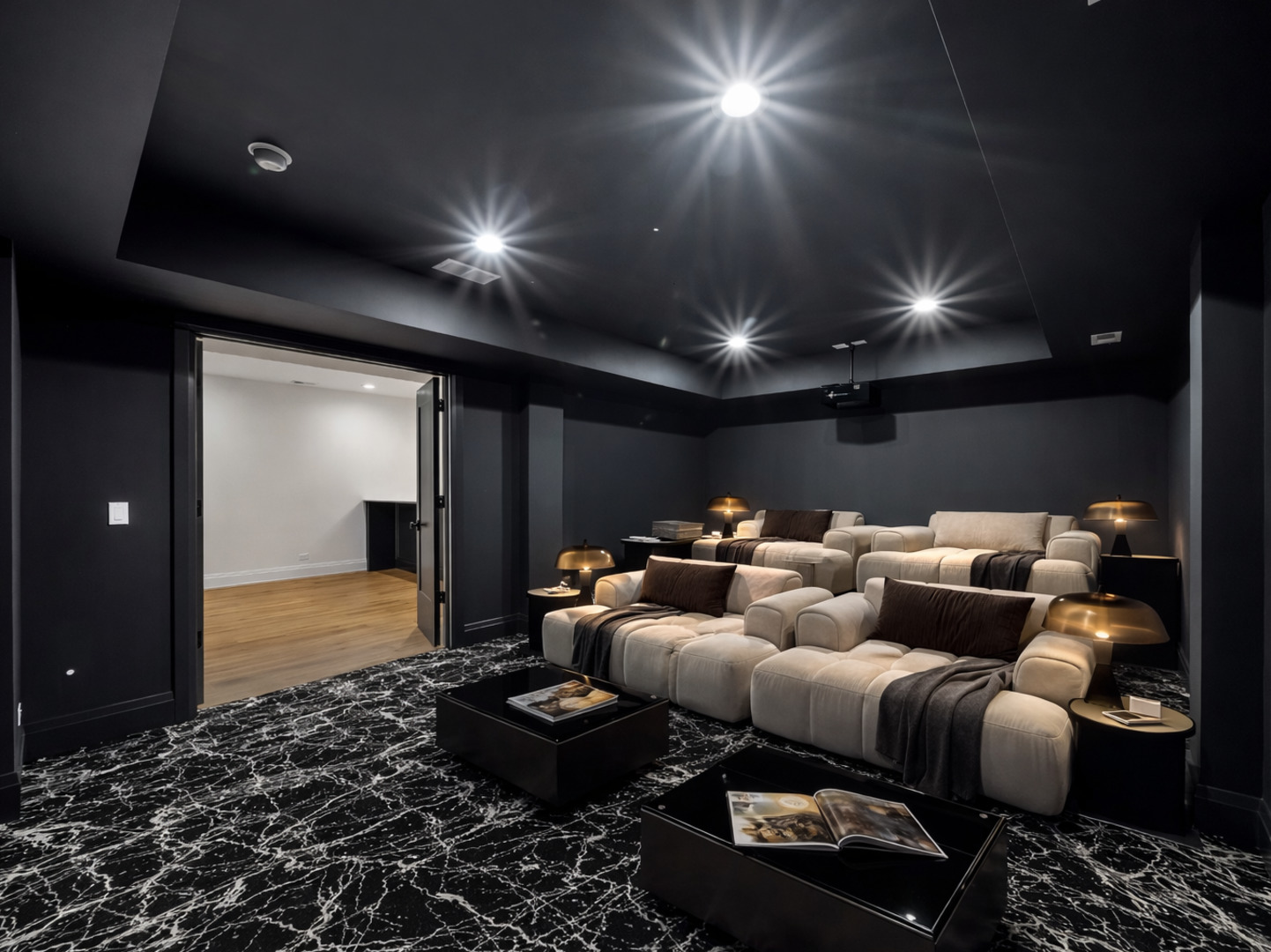 1851 Oakwood Road Northbrook, IL 60062 - Photo 15 of 15 a media room with lots of chairs and a projector screen