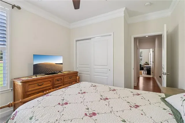 a view of a garden with a building in the background