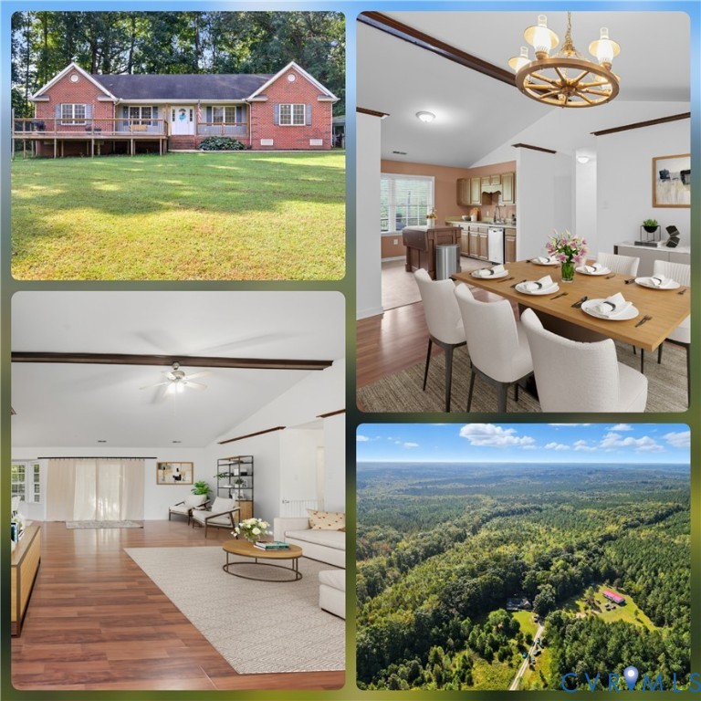 Collage of images. Two virtually staged
