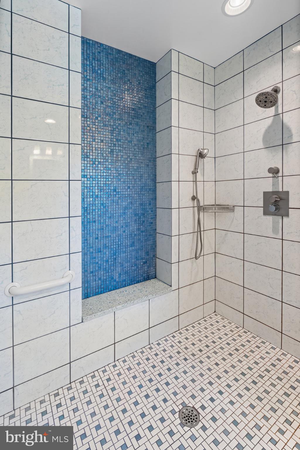 22 Pogue Avenue Rising Sun, MD 21911 - Photo 27 of 44 Elegant and huge tiled shower with blue accents.