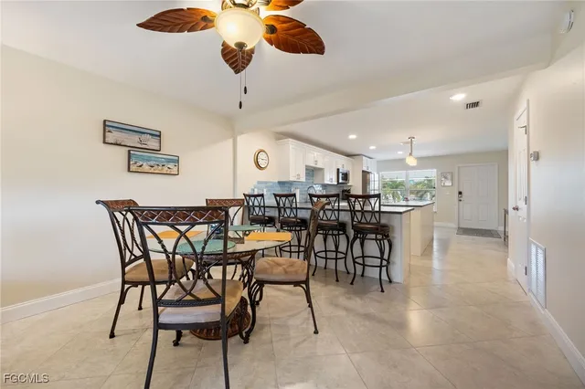 a view of a dining room and livingroom view