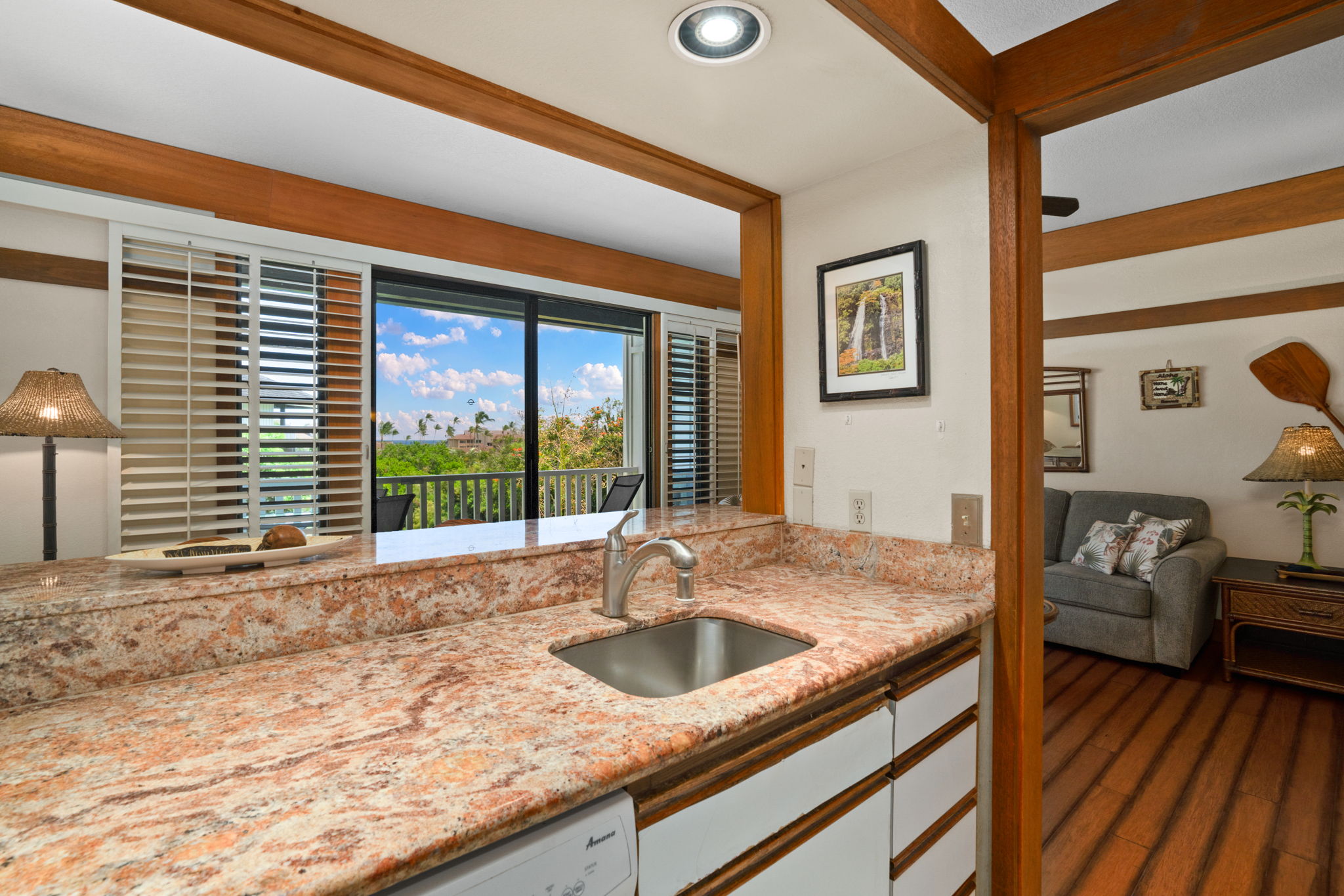 2253 Poipu Road, Unit 330 Koloa, HI 96756 - Photo 5 of 26 a kitchen with sink and view of living room