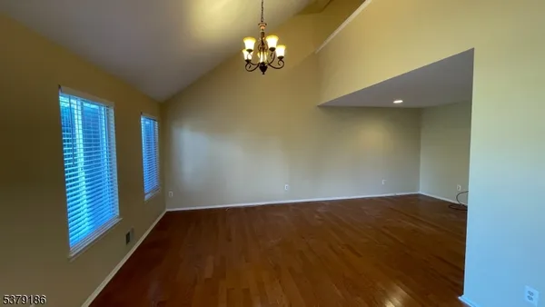 a view of a livingroom with a chandelier