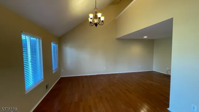 a view of a livingroom with a chandelier