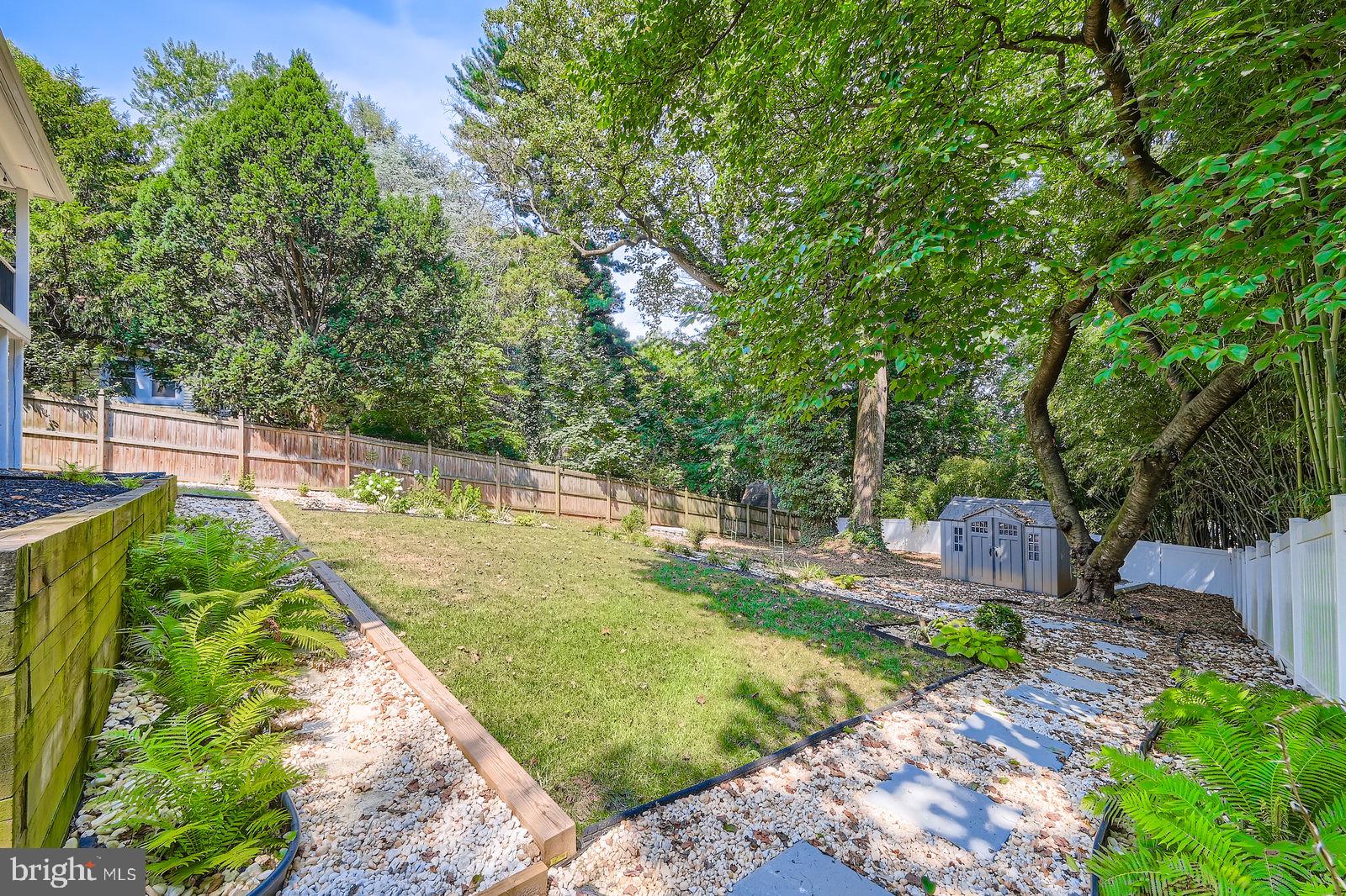 6205 Ridgeview Avenue Baltimore, MD 21206 - Photo 26 of 34 a view of a backyard with plants and a bench