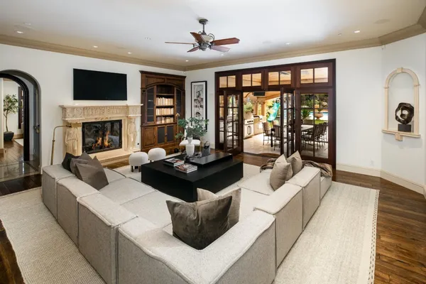 a living room with furniture