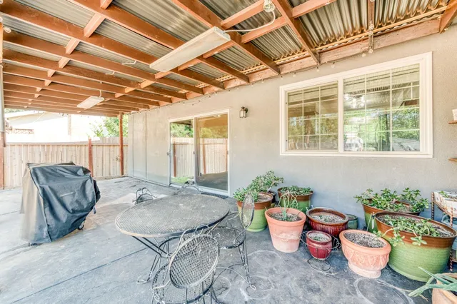 a dinning room with furniture