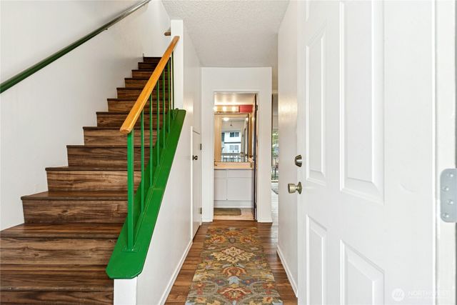 a view of an entryway with staircase