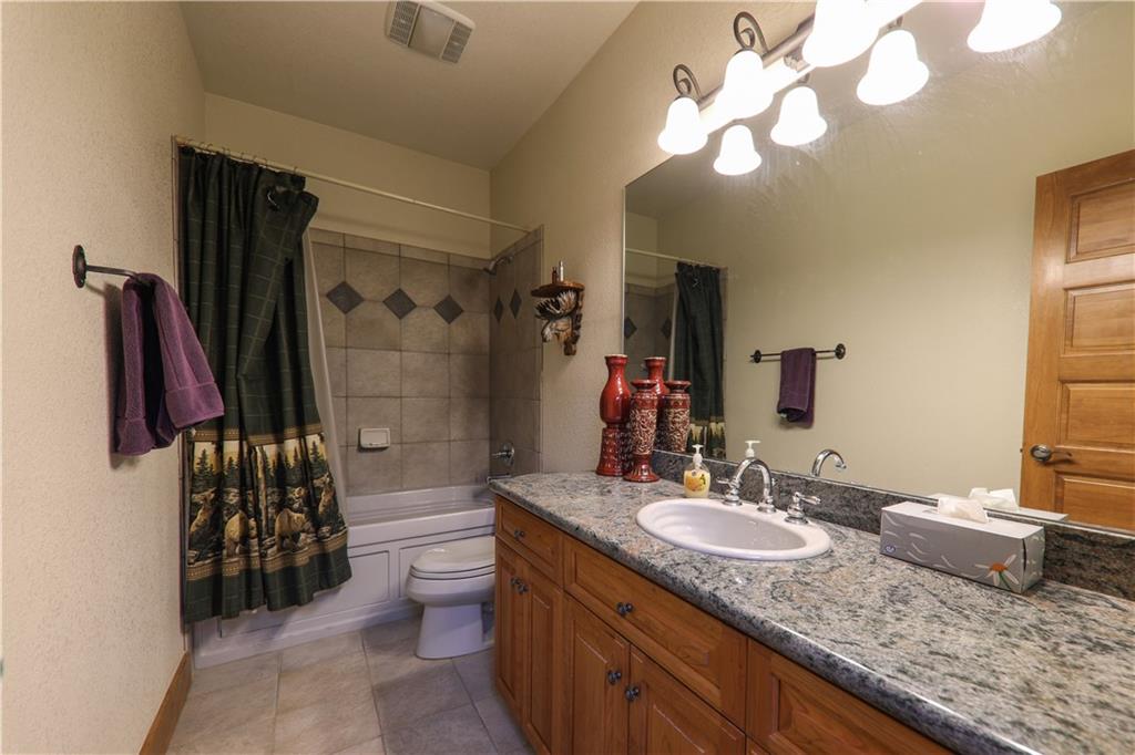 290 Elk Circle Keystone, CO 80435 - Photo 19 of 25 a bathroom with a granite countertop sink a toilet and shower