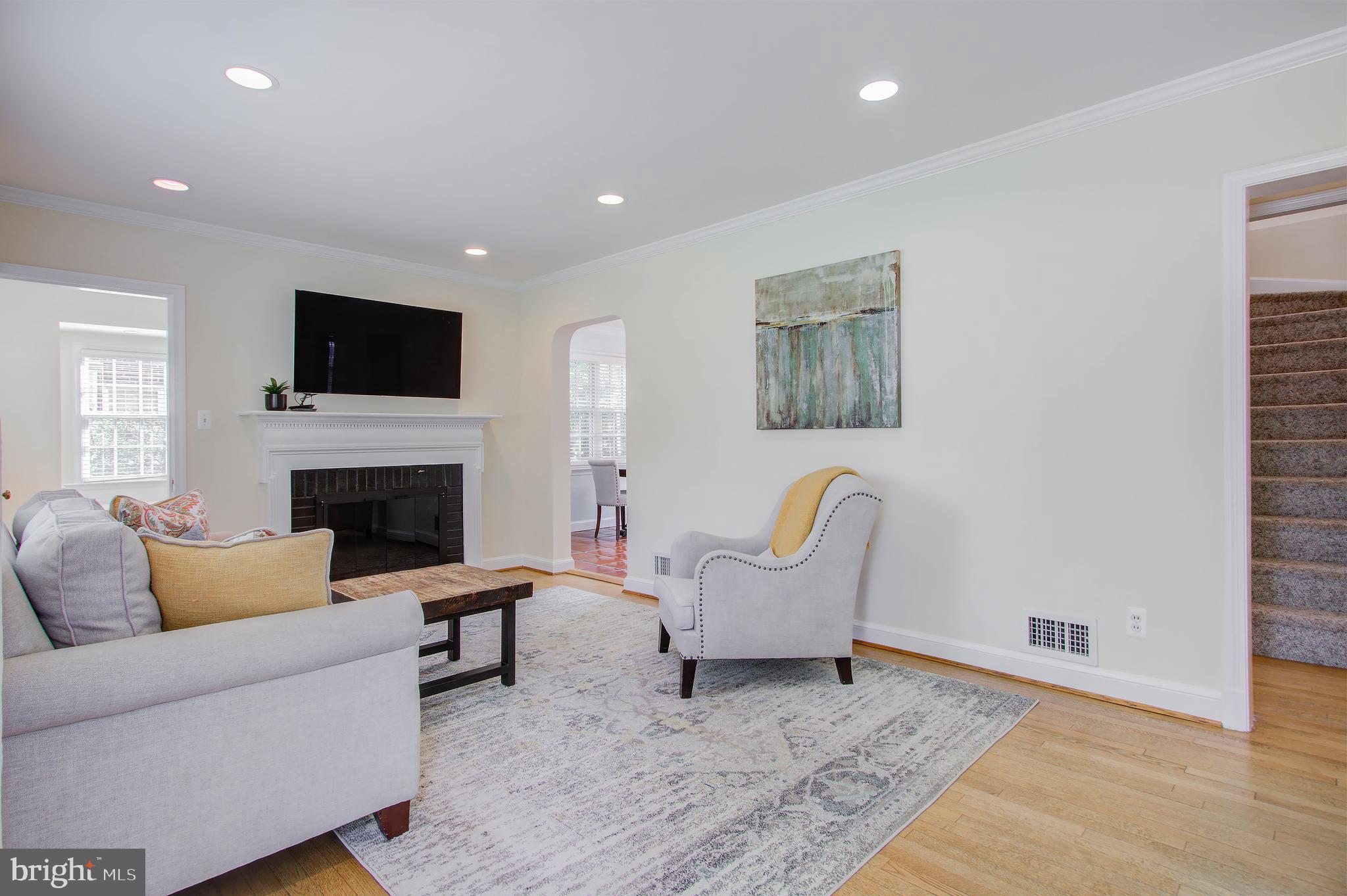5814 Walton Road Bethesda, MD 20817 - Photo 3 of 29 living room with fireplace