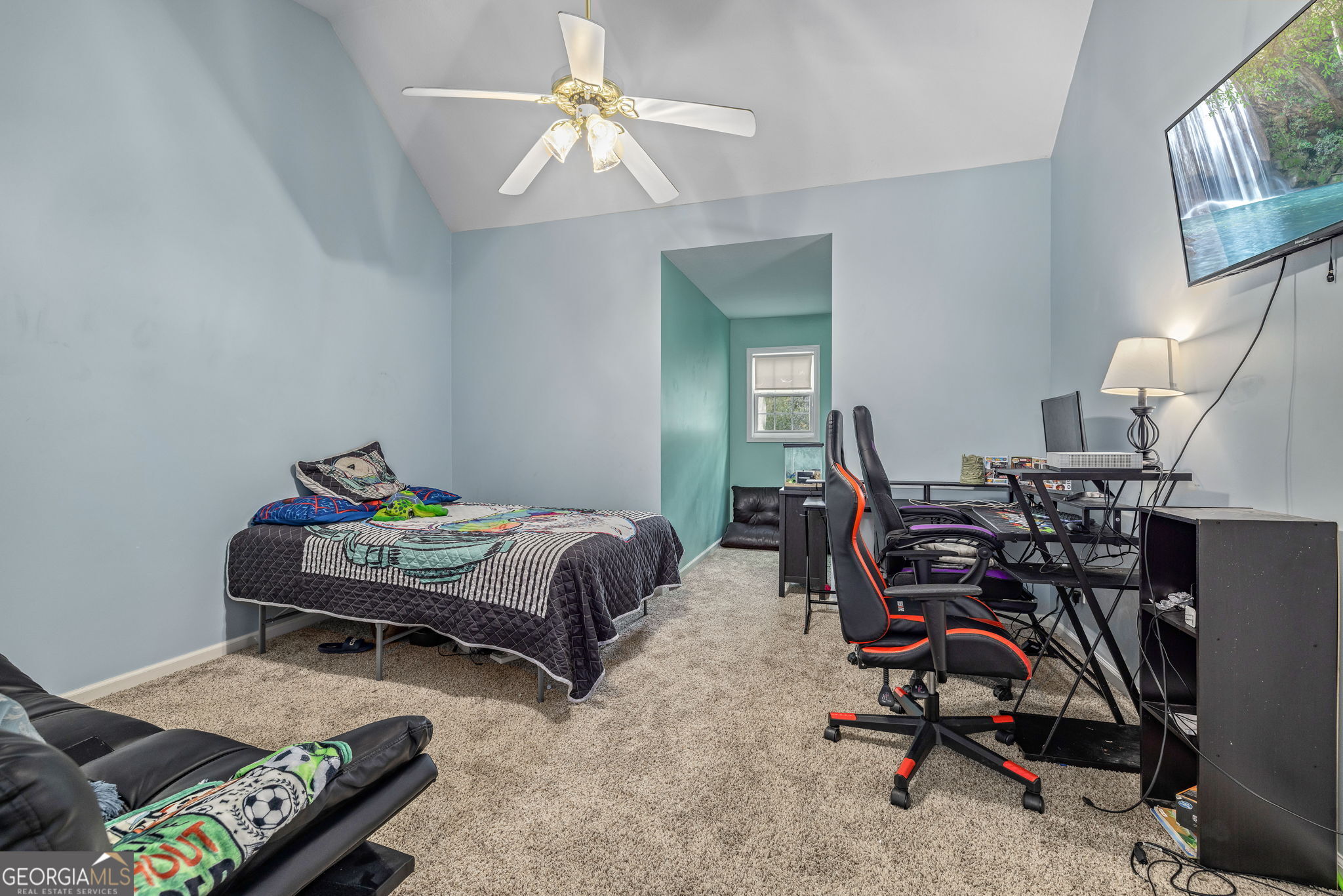 190 Sunset Oaks Drive Cornelia, GA 30531 - Photo 18 of 20 a bedroom with furniture and a chandelier