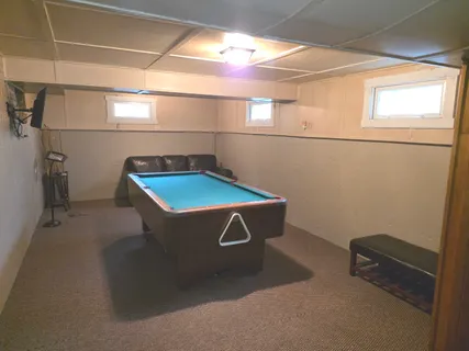 a room with table chair