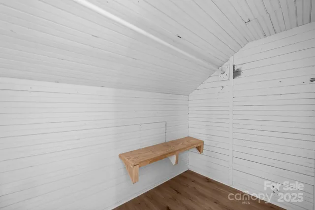 a view of a wooden bench