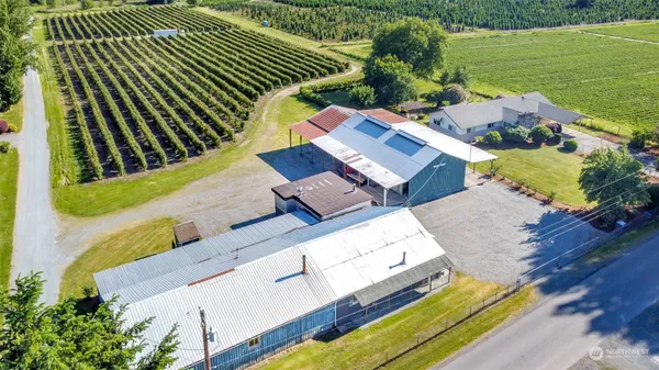 a aerial view of a house