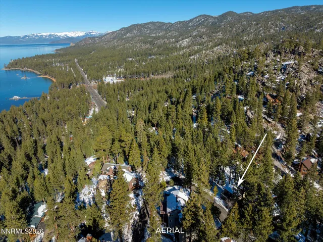 a view of a lake with a mountain