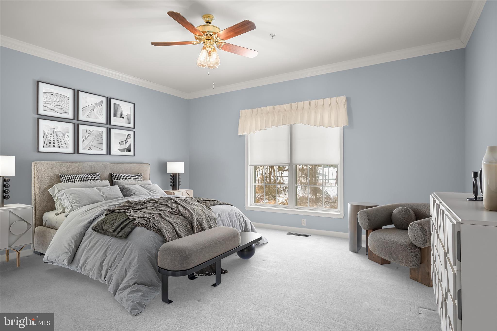 6428 Hickory Overlook, Unit 71 Columbia, MD 21044 - Photo 33 of 63 a spacious bedroom with a bed and a large window