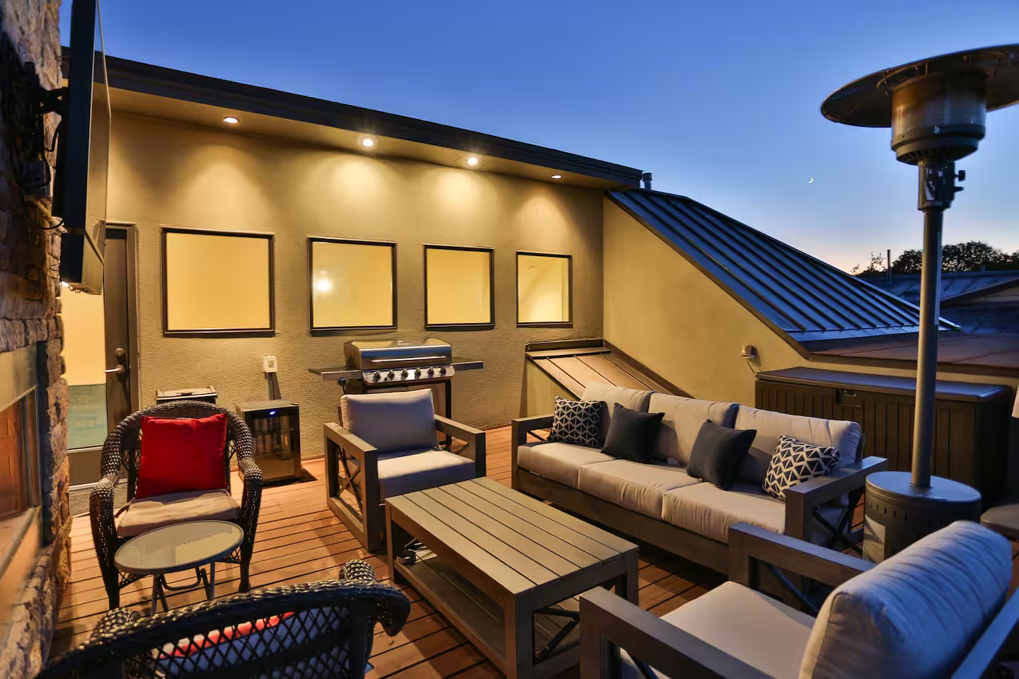 2203 Thornton Road, Unit A Austin, TX 78704 - Photo 4 of 22 3rd story rooftop deck with fireplace and city views