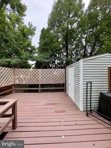 a view of a wooden deck