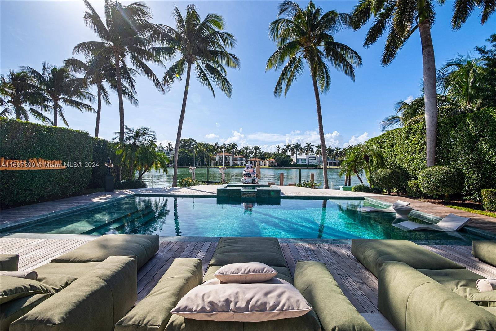 6580 Allison Road Miami Beach, FL 33141 - Photo 2 of 94 Marble pool - 70 feet of open bay frontage