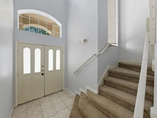 an empty room with windows