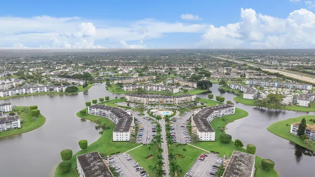 a view of a swimming pool and lake view