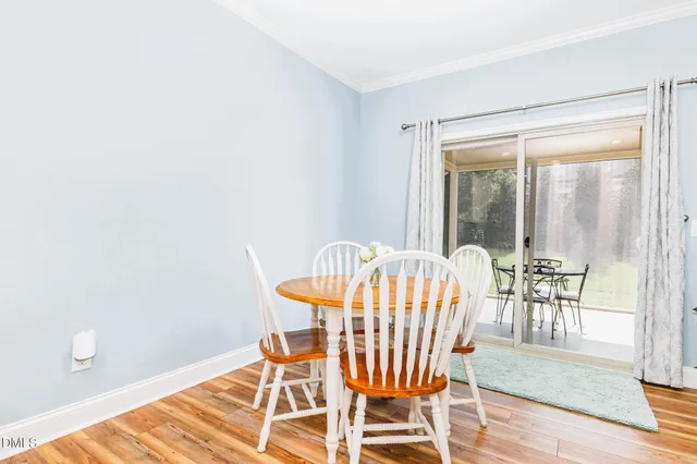 an aerial view of a house with a garden
