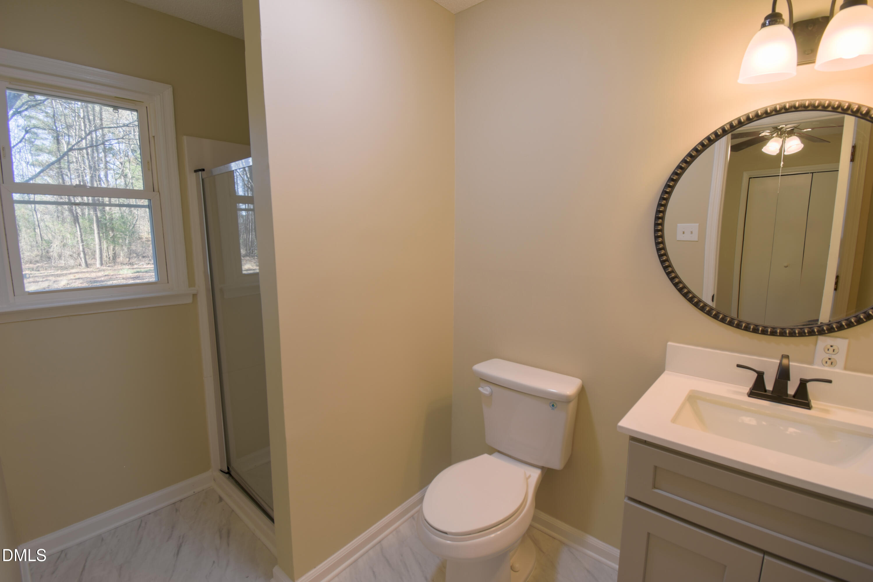 1412 Chamblee Road Zebulon, NC 27597 - Photo 8 of 22 a bathroom with a toilet a sink and mirror