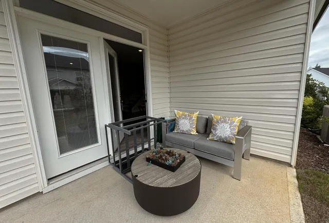 a view of a living room and a couch