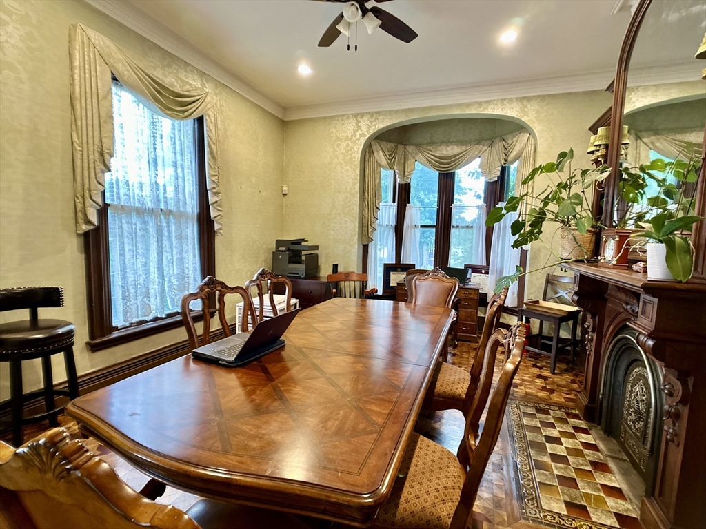 61 Pond Street, Unit 1 Boston, MA 02130 - Photo 6 of 18 a view of a dining room with furniture window and wooden floor