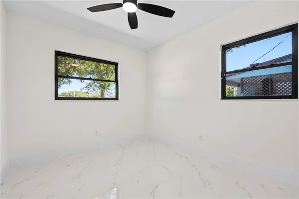 an empty room with a window