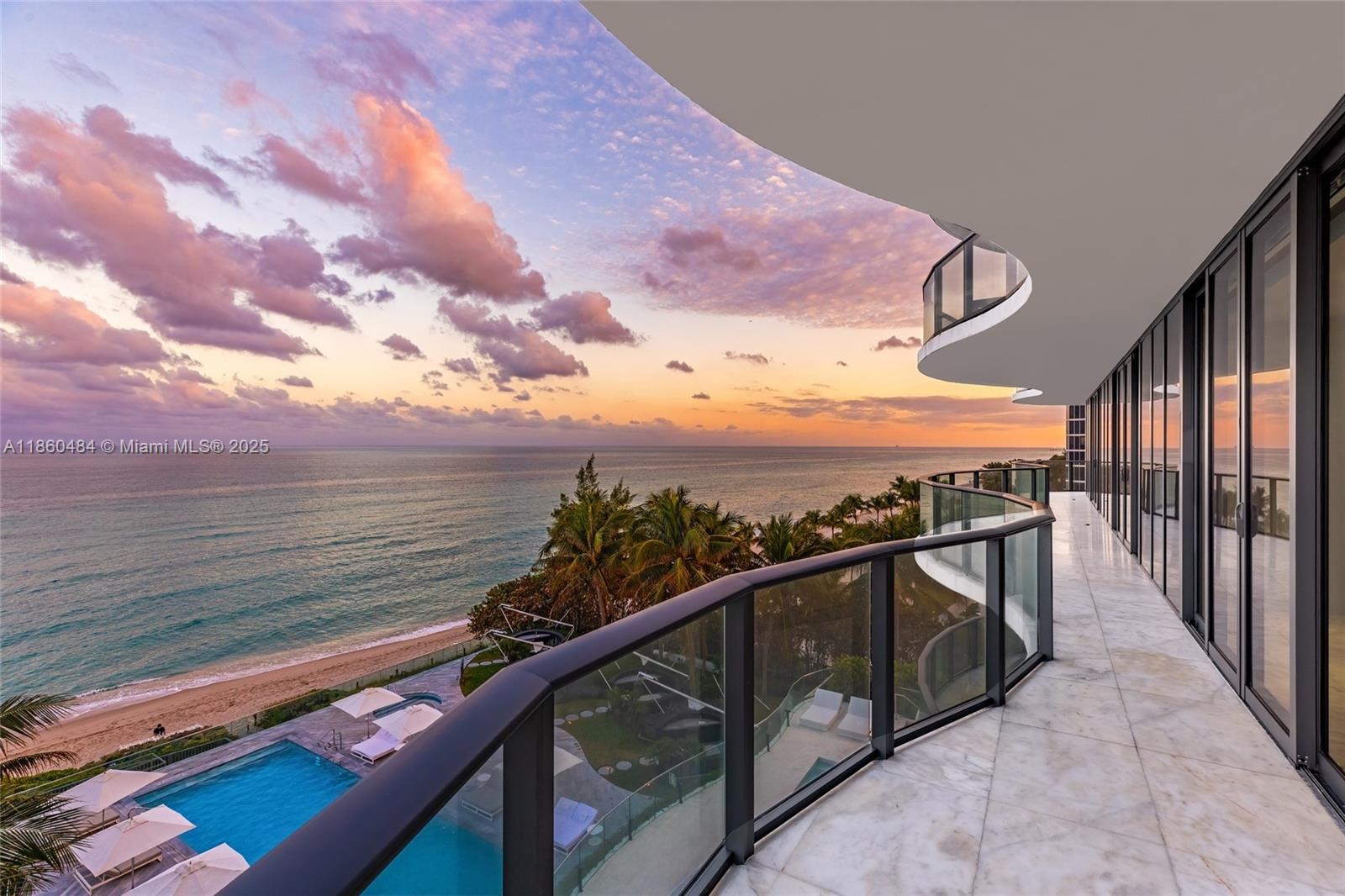 19575 Collins Avenue, Unit 6 Sunny Isles Beach, FL 33160 - Photo 41 of 42 a view of a balcony with ocean view