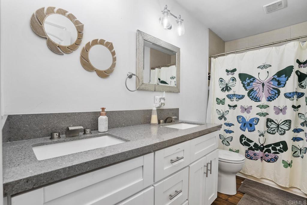 20591 Sycamore Springs Road Jamul, CA 91935 - Photo 20 of 53 a bathroom with a sink a mirror and a toilet