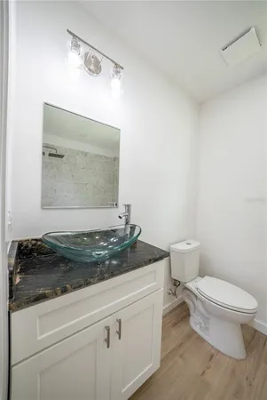 a bathroom with a bathtub